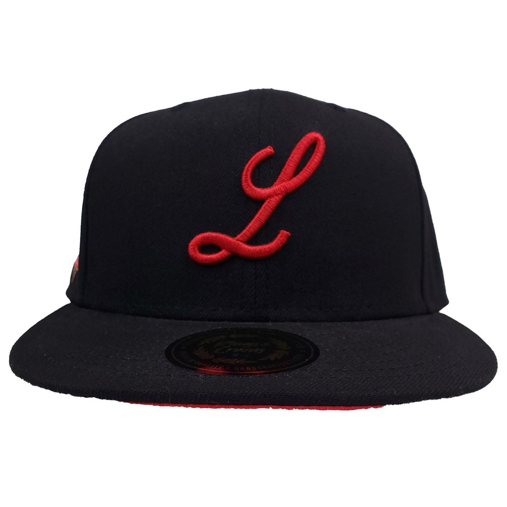 Louisville Black Caps Rings & Crowns NLB Fitted 7 1/2 Flatbill Hat Cap Black NWT